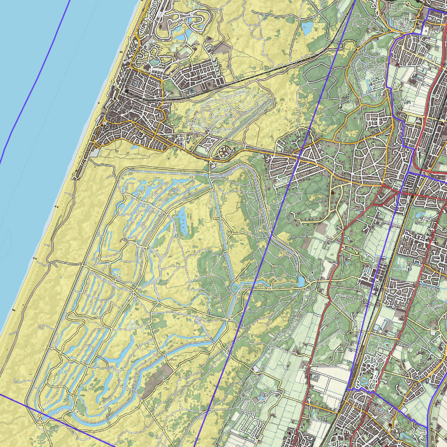 Zandvoort and Amsterdam Water irrigation dunes, Top10NL + AHN25
