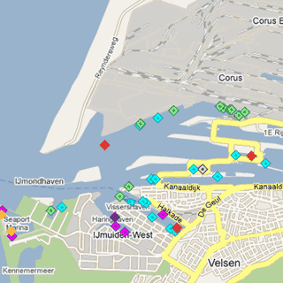 Scheepslocaties. Bron: Marine Traffic services