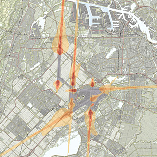 Vliegroutes Schiphol, bron: Compendium voor de leefomgeving