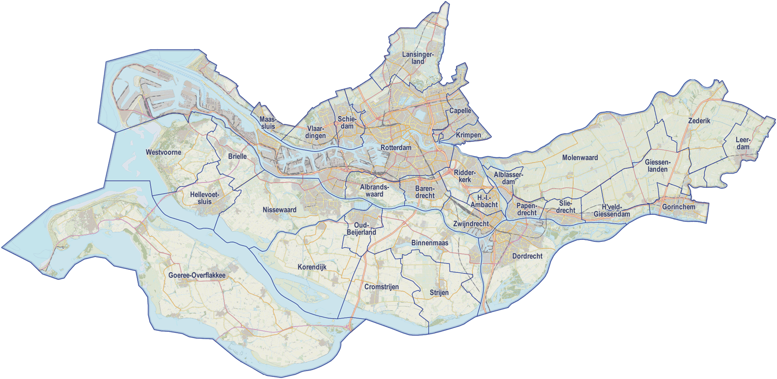 Imergis kaarten van provincies, veiligheidsregio's en politie-eenheden