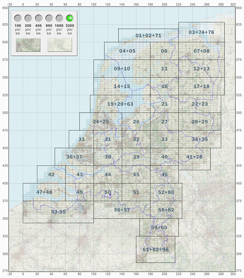 Overzichtskaart OpenTopo.nl - klik op een kaartblad om te downloaden als jpg